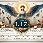 01 A visual representation of the name Liz, highlighting its elegance and simplicity. The image should reflect the deep meaning inherited from Elizabeth,
