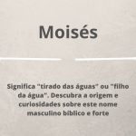 significado do nome Moisés