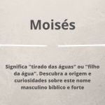 significado do nome Moisés