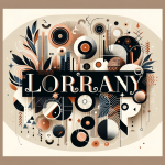 A chic and contemporary illustration representing the name Lorrany, highlighting its modern charm and uniqueness. The image should feature elements th