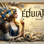 A depiction of the name Eduarda, representing its Germanic origin and the strength and elegance it embodies. The image should embody the Germanic mean