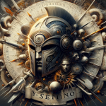 A depiction of the name Sérgio, representing its ancient Latin origins and mysterious meaning. The image should embody the concepts of ‘servant’ or ‘g