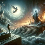 A poignant and emotionally charged scene illustrating ‘Understanding the Unconscious The Meaning of Dreaming about the Death of a Mother’. The image
