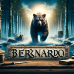 A powerful and courageous scene representing the name ‘Bernardo’, inspired by its Germanic origins. The image should depict elements that symbolize st