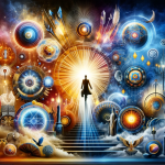 A powerful and enlightening visual representation of the name Abner, embodying its meanings of ‘Liderança e Luz’ (Leadership and Light). The image sho