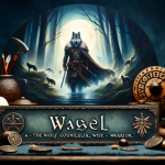 A powerful and meaningful scene representing the name ‘Raul’. The focus is on a strong and wise figure, symbolizing the meanings ‘wolf counselor’ and
