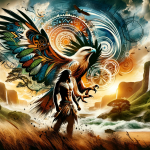 A powerful and natural visual representation of the name Cauã, embodying its meanings of ‘Natureza e Espírito Guerreiro’ (Nature and Warrior Spirit).