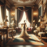 A refined and aristocratic scene representing the name ‘Patrícia’. The image should embody the essence of nobility, distinction, and refinement, refle