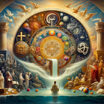 A reverent and historical visual representation of the name Batista, embodying its meanings of ‘Fé e Tradição’ (Faith and Tradition). The image should