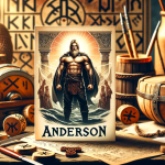 A robust and cultural scene representing the name ‘Anderson’. The focus is on a strong and dignified figure, symbolizing the meaning ‘son of Anders’ a