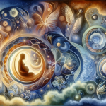 A serene and meaningful representation of the psychological and symbolic meaning of dreaming about pregnancy. The scene is set in a nurturing, dreamli