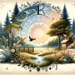 A serene and natural visual representation of the name Wesley, embodying its meanings of ‘Origem e Natureza’ (Origin and Nature). The image should cre