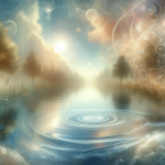 A serene and symbolic representation of the theme ‘Sonhos Límpidos O Significado de Sonhar com Água Limpa’. The image features a tranquil and clear b