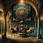 A sophisticated and historical scene representing the name ‘Alencar’, reflecting its noble and historical origins. The image should evoke themes of me