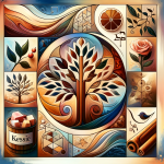 A symbolic and artistic representation inspired by the name Késia, reflecting its Hebrew origins and biblical significance. The image should evoke the