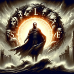 A symbolic and artistic representation of the meaning of the name Enrico, emphasizing its strength and nobility. The image should depict a majestic an