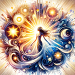 A symbolic and artistic representation of the meaning of the name Kiara, emphasizing its themes of light and elegance. The image should depict a radia