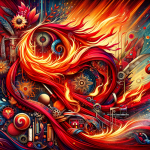 A vibrant and historical visual representation of the name Scarlett, embodying its meanings of passion, strength, and a spirited nature. The image sho