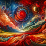 A visual representation of a psychological and symbolic exploration of a dream about red earth. The image includes symbolic elements like a vivid land