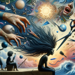 A visual representation of the interpretation of dreams about cut hair. The image includes symbolic elements like a depiction of hair being cut, repre