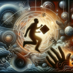 A visual representation of the psychological interpretation of a dream about being robbed. The image includes symbolic elements like a shadowy figure