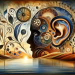 A wise and sensitive visual representation of the name Simone, embodying its meanings of ‘Ouvinte e Sabedoria’ (Listener and Wisdom). The image should