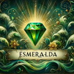 An artistic representation of the name Esmeralda, inspired by its meaning and origin. The image captures the essence of rare beauty, depth, and myster