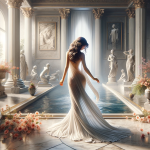 An elegant and graceful scene representing the name ‘Thais’. The focus is on a beautiful and admired figure, symbolizing the meaning ‘observed’ or ‘ad
