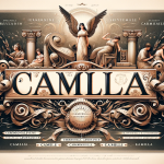 An elegant and historical illustration representing the name Camila, reflecting its ancient Roman origins and noble meaning. The image should feature