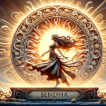 An inspiring and meaningful scene representing the name ‘Kendra’. The focus is on a graceful and wise female figure, symbolizing the meanings ‘knowled