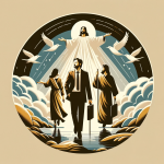Create a minimalist image that represents the meaning of the name concept ‘Johnny’, which means ‘God is gracious’ or ‘gift of God’. The image should c
