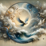 Create an artistic image representing the meaning of the name Abel. The artwork should visually convey the themes of breath, vapor, and transience, as