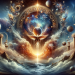 Create an artistic image representing the meaning of the name Gênesis. The artwork should visually convey the themes of origin, creation, and the begi