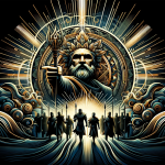 Create an artistic image representing the meaning of the name Nelson. The artwork should visually convey the themes of leadership and honor, as the na