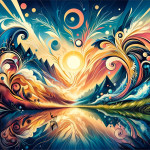 Create an artistic image representing the meaning of the name Renato. The artwork should visually convey the themes of rebirth and renewal, as the nam