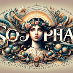Create an artistic image representing the name Sophia, embodying its classic beauty and wisdom. The artwork should visually interpret the Greek origin