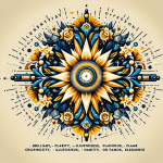 Create an image in a style different from the previous ones that represents the meaning of the name concept ‘Clarissa’, derived from Latin ‘Clarus’, m