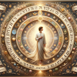 Create an image that embodies the spiritual meaning and blessing of the name Jhonatan. The central focus should be a serene and gentle figure, symboli
