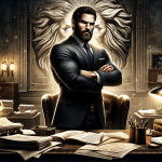 Create an image that visually represents the meaning of the combined name Pedro Henrique. The scene should depict a robust, reliable man with a strong