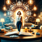 Create an image that visually represents the meaning of the name Clarice. The scene should depict an intelligent, elegant woman embodying the qualitie