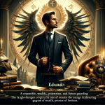 Create an image that visually represents the meaning of the name Eduardo. The scene should depict a responsible, reliable man embodying the qualities