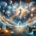 Create an image that visually represents the meaning of the name Jeová. The scene should depict a representation of divine presence, reflecting the He
