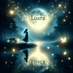 Luara – An enchanting image that captures the essence of the name ‘Luara’. The scene depicts a tranquil night where the moonlight softly illuminates a serene