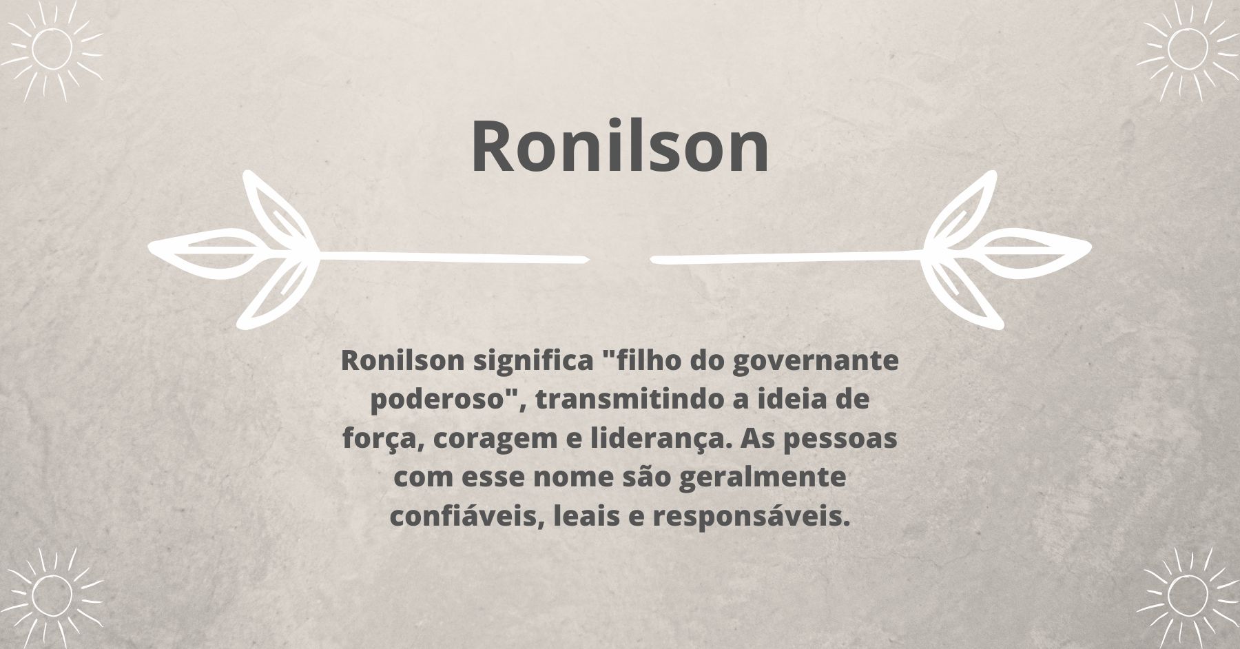 Significado do nome Ronilson