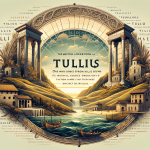 The image represents the meaning and origins of the name Túlio. It should evoke a sense of distinct sound and historical charm, reflecting its origin
