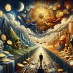 This insightful image delves into the symbolic power of dreaming about money, showcasing the complex emotions, desires, and fears that such dreams may