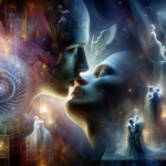 A deeply emotional and symbolic representation of dreaming about kissing someone, capturing the themes of love, desire, and connection. The image depi