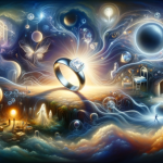 A dreamlike, ethereal image that visualizes the concept of ‘The Depth of Dreams Exploring the Meaning of the Silver Ring’. The scene is set in a surr
