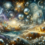 A dreamlike, mystical image that visualizes the concept of ‘Unraveling the Mysteries of Dreams The Symbolism of Silver’. The scene is set in a surrea