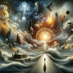 A dreamlike, powerful image that visualizes the concept of ‘Navigating the Subconscious The Meaning of Dreaming about High Tide’. The scene is set in